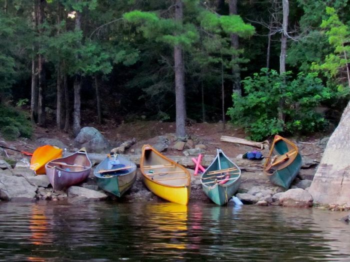 Canoeing, a summertime classic. Lac Poisson Blanc, La Pêche, Quebec