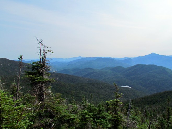 First view of the day hiking the Santanoni Range