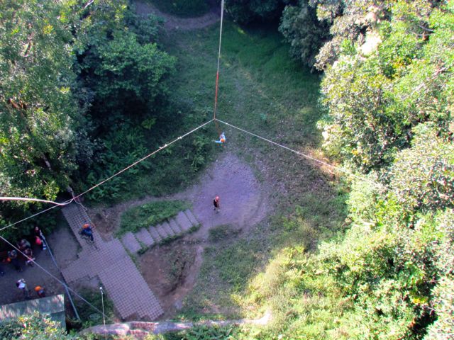 Swinging like Tarzan, a 140 feet jump into the unknown.