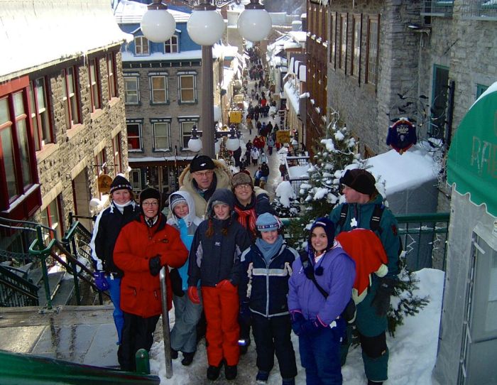 A family affair. View of Quartier Petit Champlain (Loweer Town) from the top of Escalier casse-sou (Breakneck stairs) (2004)