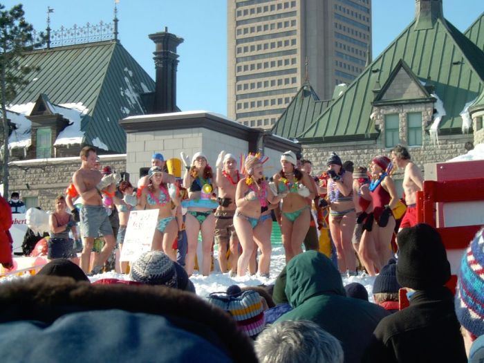 Snow bath at Quebec Carnival