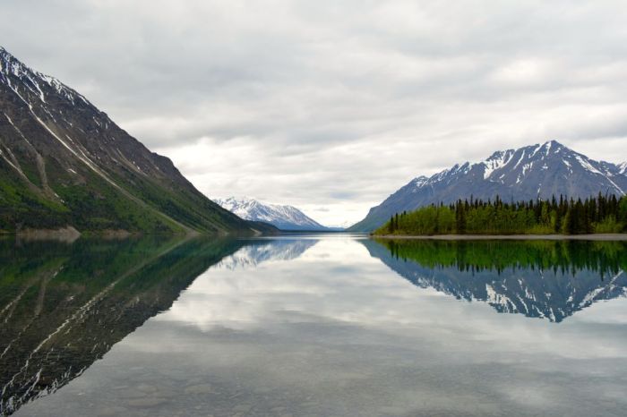 Mountain reflection at Kathleen Lake