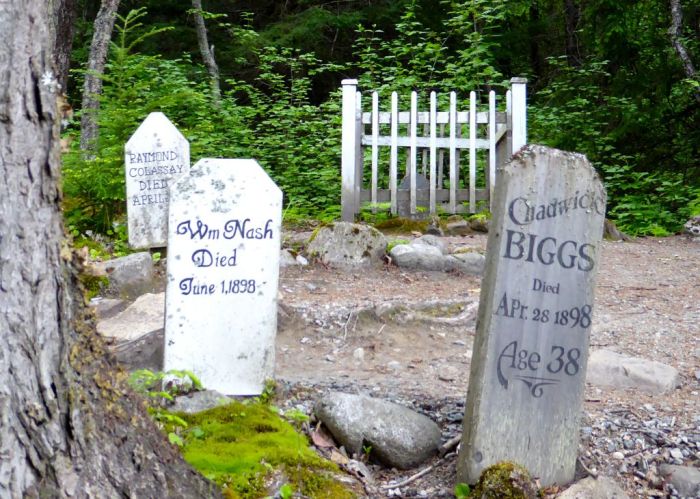 Chadwick Biggs at the Gold Rush Cemetery. 