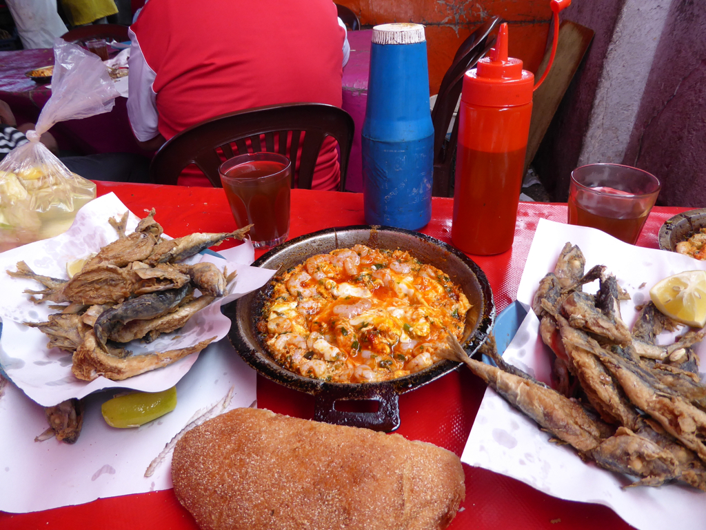Fried Sardines at the port of Casablanca